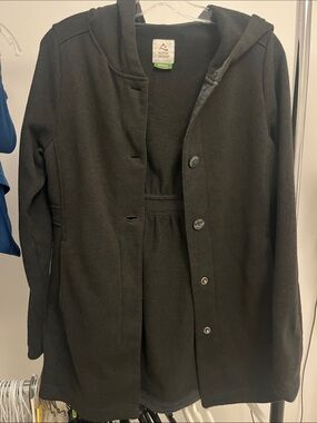 Alpine Design Black Hooded Snap-Front Fleece
